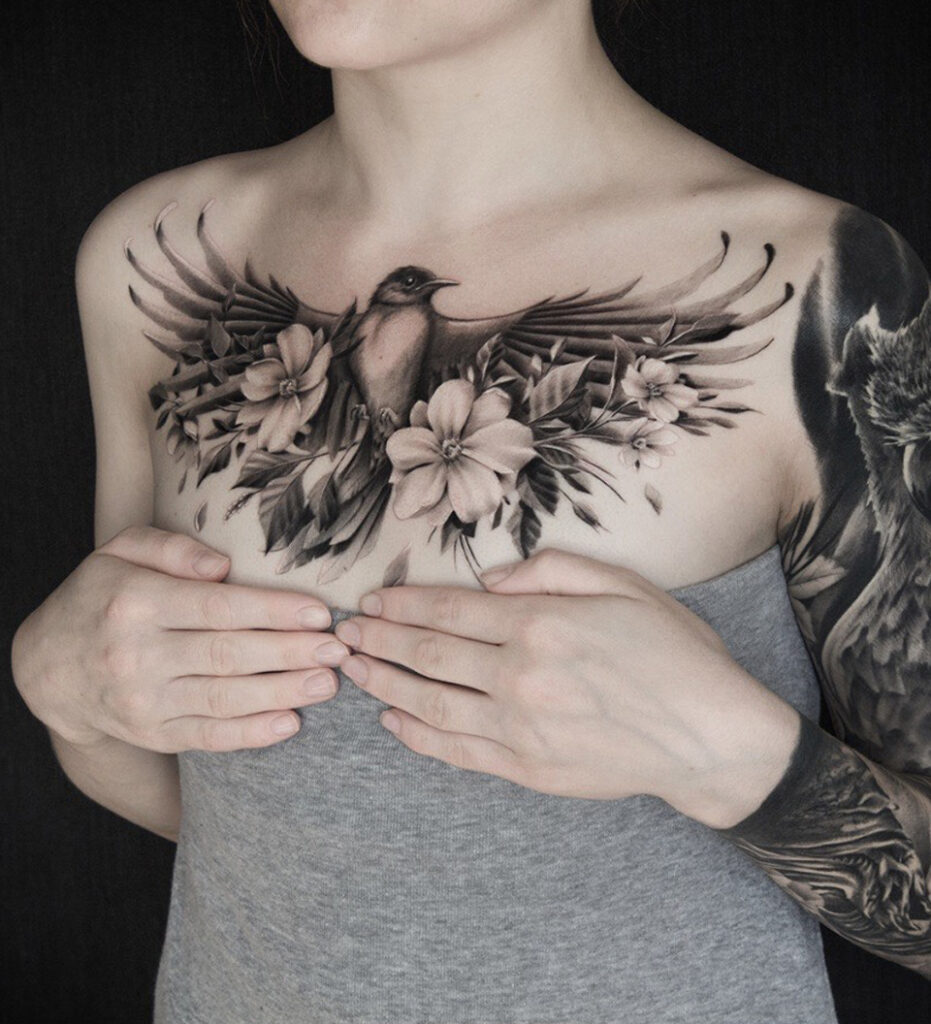 Black & grey tattoo from the Pierce of Ink portfolio